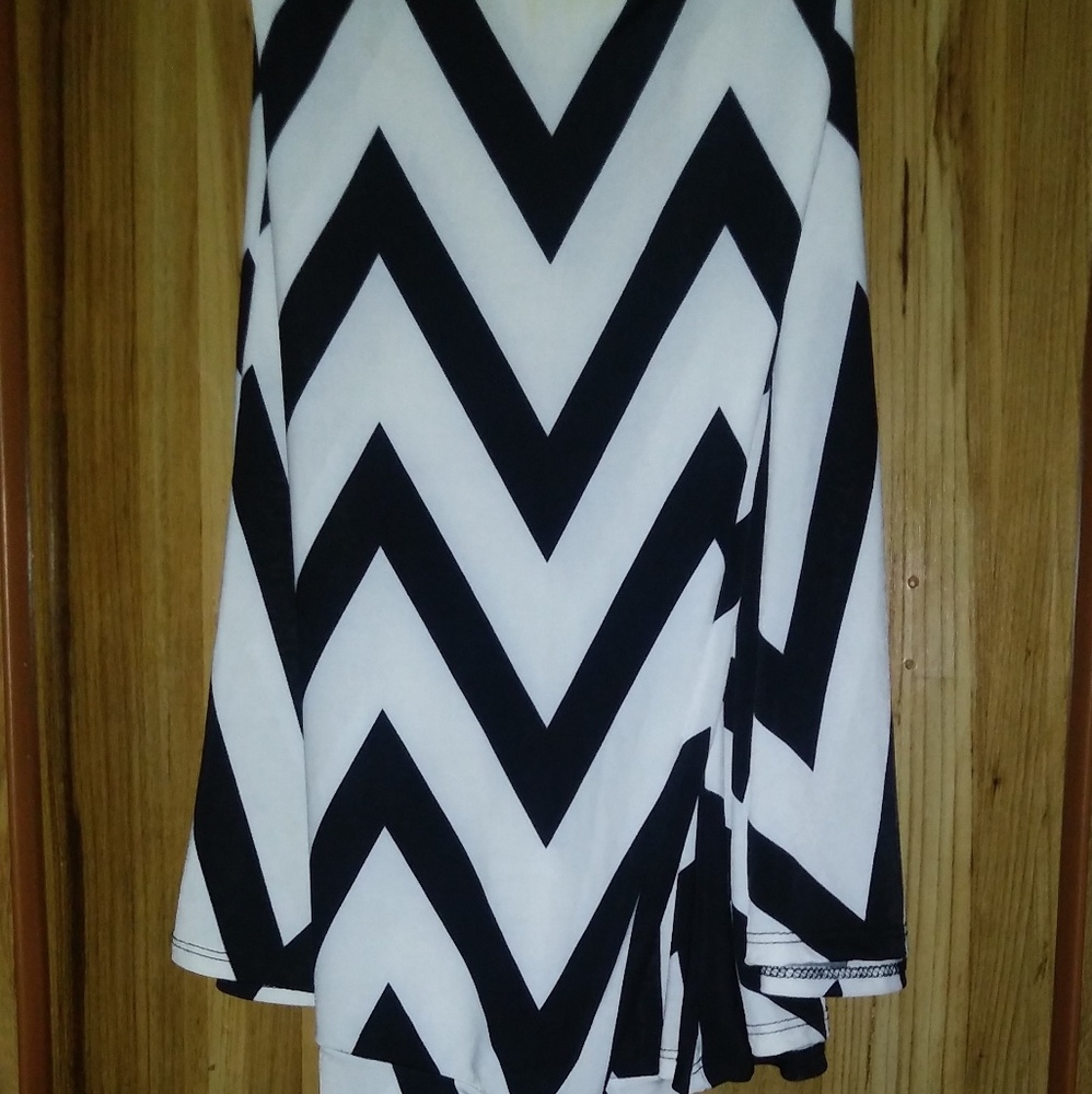 Striped skirt , black dress